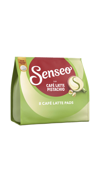 C21425906 Senseo Milk Latte Pistachio 8x INT GREEN LLT front left v01 00